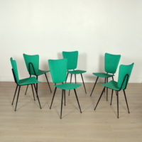 Six chaises design Jacques Hitier vintage