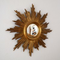 Grand miroir soleil années 50