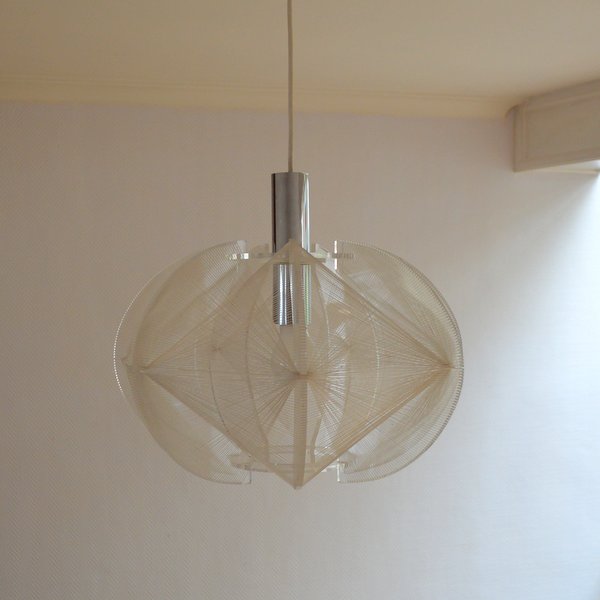 Suspension Vintage En Métal Des Années 70 - Luminaire Design Industriel