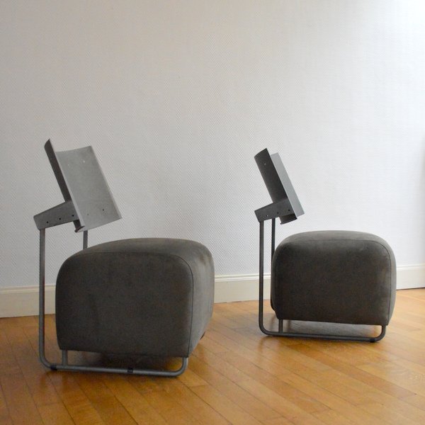 Paire de fauteuils Design années 80