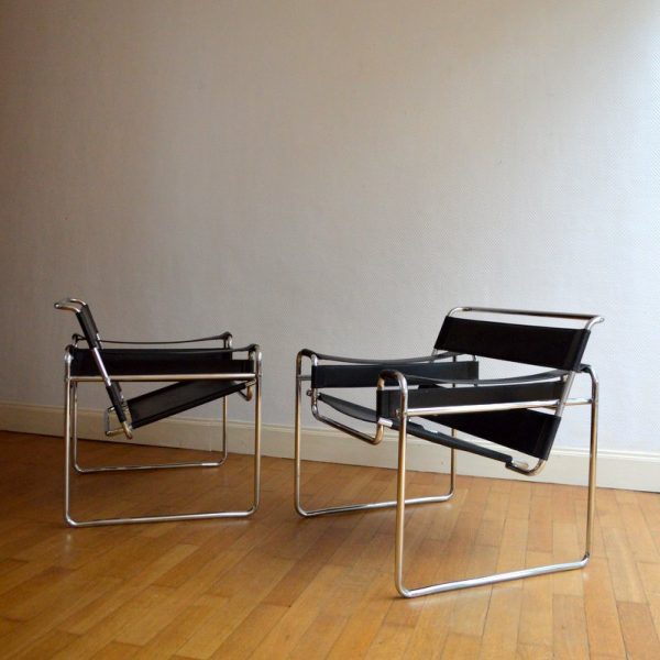 Paire de fauteuils Wassily par Marcel Breuer 1970s