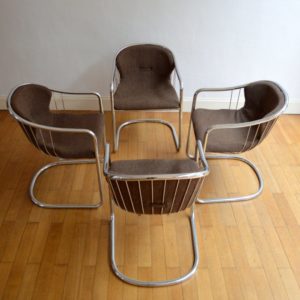 4 chaises chromé design années 60 : 70 vintage 2