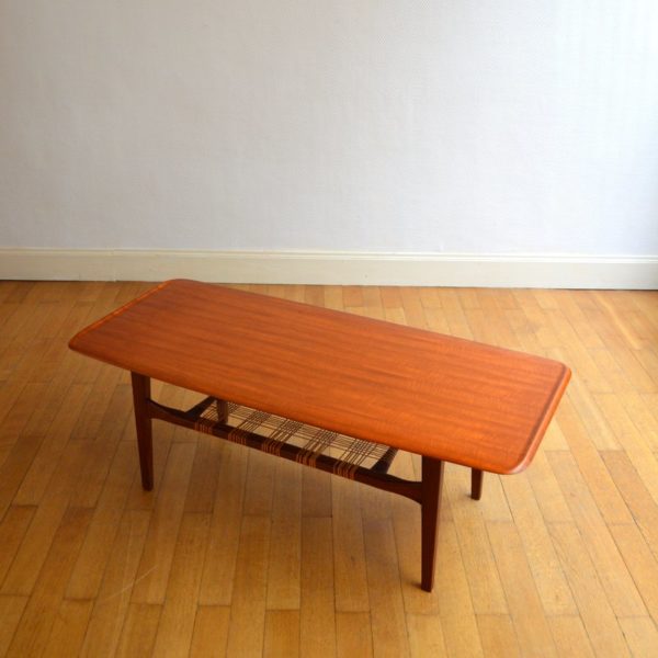 Table basse de salon design Danois années 60 teck