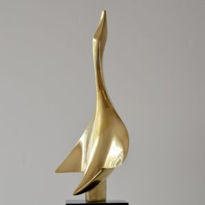 sculpture Philippe Jean en bronze doré 1978 vintage 46