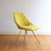 Superbe chaise / Fauteuil moumoute Design 1950s