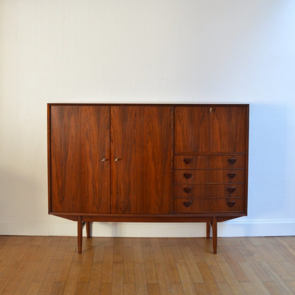 Buffet / Vaisselier scandinave Teck et Palissandre 1960s