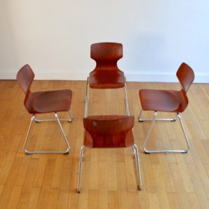 4 chaises pagholz Flötotto vintage 4