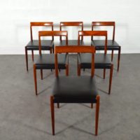 Suite de 6 chaises palissandre de Rio par Lübke 1960s