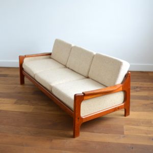 Sofa : Canapé Danois Scandinave teck 1960 vintage 59