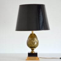Lampe de table dorée Artichaut vintage 1970s