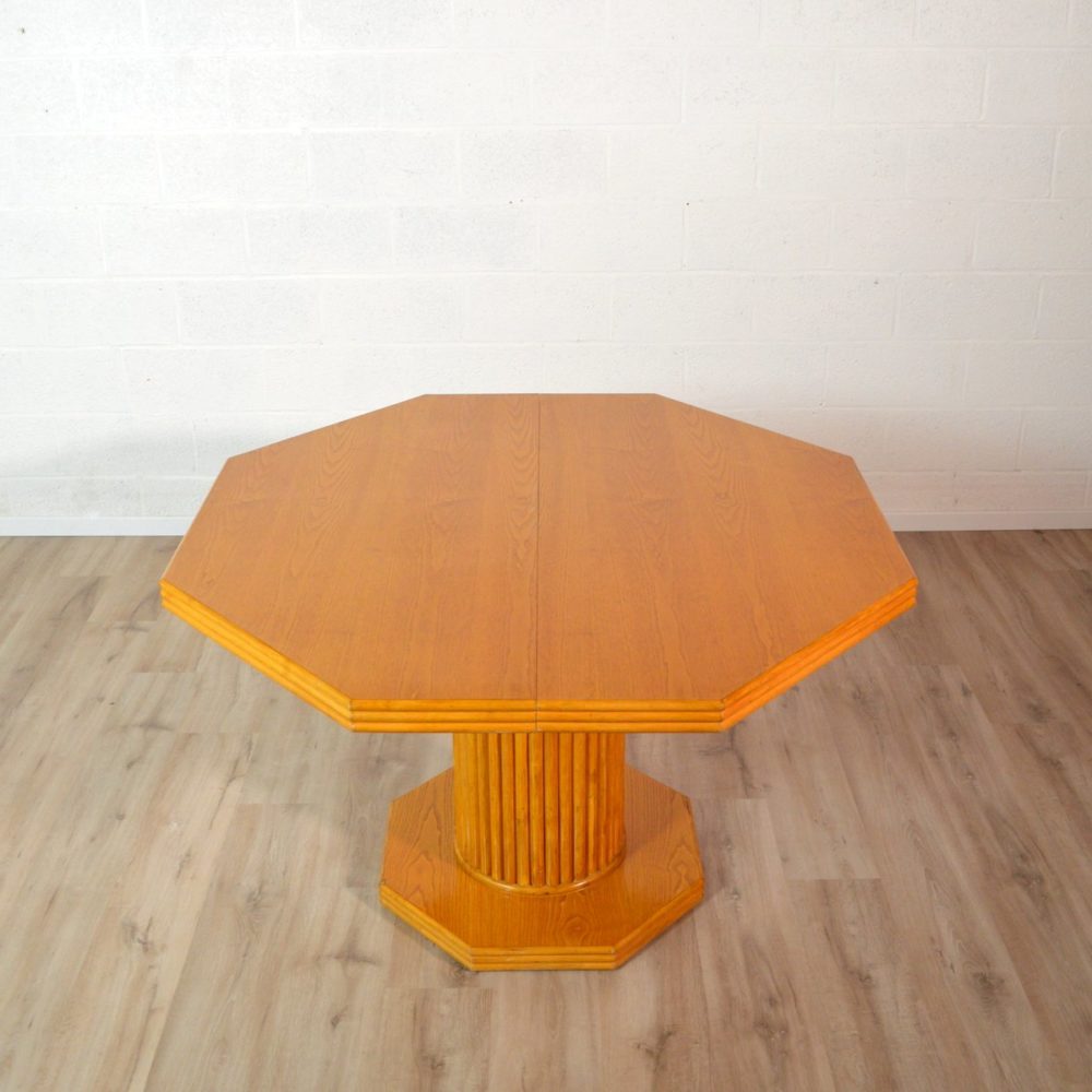 Table à repas octogonale avec rallonge Design vintage