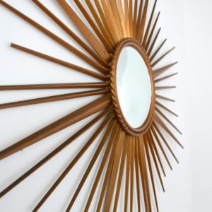Grand miroir soleil : bombé : oeil de sorcière Chaty Vallauris années 50 : 60 vintage 30