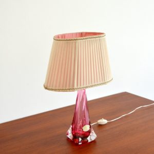 Lampe de table en cristal Val St. Lambert 1960 vintage 23