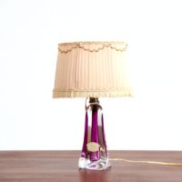 Lampe de table en cristal Val St. Lambert 1960 vintage a3