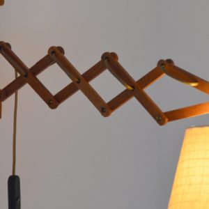 Lampe : Applique accordéon scandinave teck 1960 vintage 15
