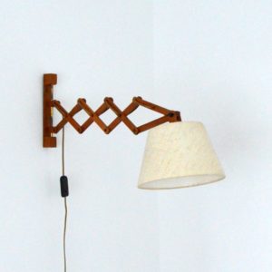 Lampe : Applique accordéon scandinave teck 1960 vintage b