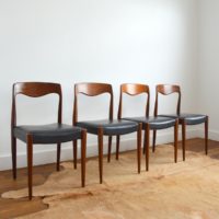 Suite de 4 chaises scandinave vintage 1950s