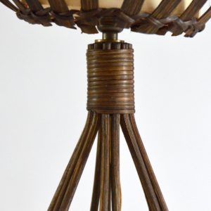 Lampe de table rotin Louis Sognot vintage 7