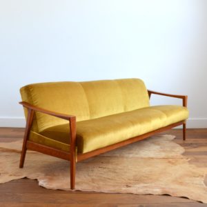 Canapé Daybed scandinave teck 1960 vintage 11