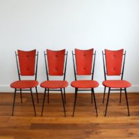 Suite de 4 chaises vintage 1950s