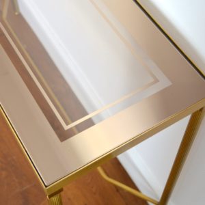 Console doré et verre style de Maison Jansen 1970 vintage 4