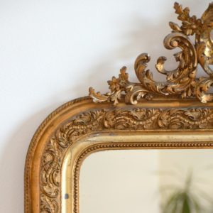 Grand miroir doré Louis Philippe XIXème siècle vintage 12