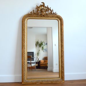 Grand miroir doré Louis Philippe XIXème siècle vintage 15