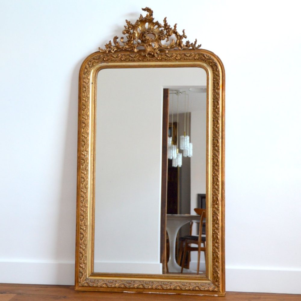 Grand miroir doré Louis Philippe XIXème siècle