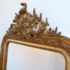 Grand miroir doré Louis Philippe XIXème siècle vintage 24