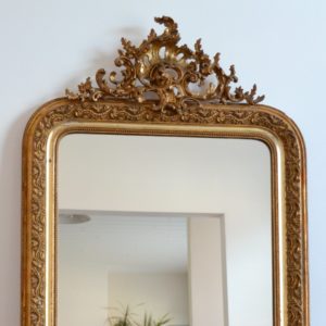 Grand miroir doré Louis Philippe XIXème siècle vintage 5