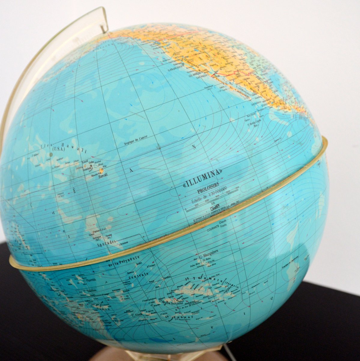 Très grand globe terrestre / Mappemonde XL / Illumina Italie 1960s
