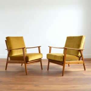 Paire de fauteuils scandinave teck 1960 vintage 2