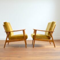Paire de fauteuils scandinave teck 1960 vintage 41