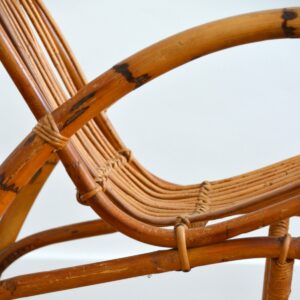 Rocking chair en rotin Rohe Noordwolde﻿ années 50 : 60 vintage 18