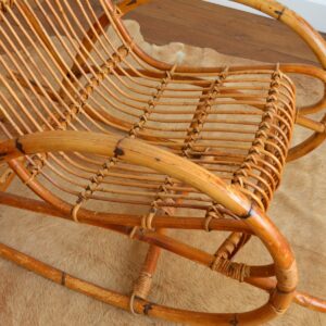 Rocking chair en rotin Rohe Noordwolde﻿ années 50 : 60 vintage 19