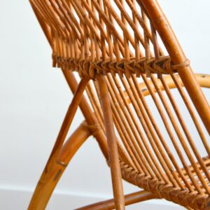 Rocking chair en rotin Rohe Noordwolde﻿ années 50 : 60 vintage 23