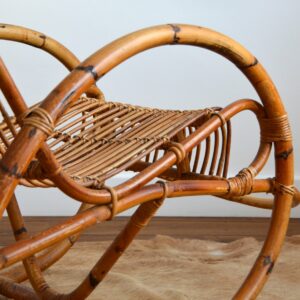 Rocking chair en rotin Rohe Noordwolde﻿ années 50 : 60 vintage 24