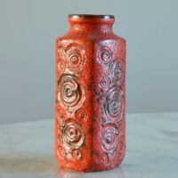 Vase Allemand : Poterie : faïence rouge Germany vintage 6