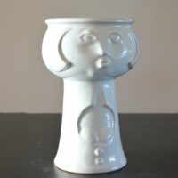 Vase / Cache pot / Céramique Allemande / tête blanc 1970s