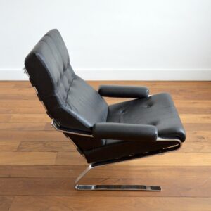 Fauteuil : lounge chair en cuir pour COR, Allemagne 1960 vintage 30