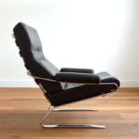 Fauteuil : lounge chair en cuir pour COR, Allemagne 1960 vintage 54