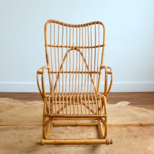 rocking chair bambou et rotin Rohe Noordwolde 1950 : 1960 vintage 29