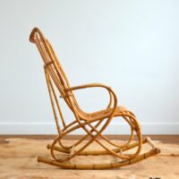 rocking chair bambou et rotin Rohe Noordwolde 1950 : 1960 vintage 3