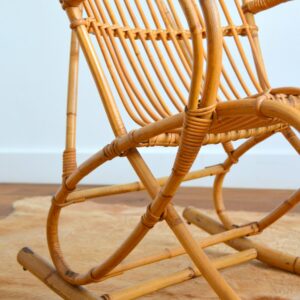 rocking chair bambou et rotin Rohe Noordwolde 1950 : 1960 vintage 37