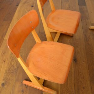 Pupitre : bureau et 2 chaises Casala 1950 vintage 29