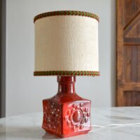 Lampe de table en céramique rouge Allemagne 1970s