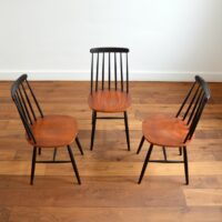 3 chaises Fanett vintage par Ilmari Tapiovaara vintage 12