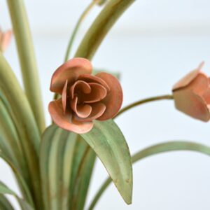 Guéridon – table d’appoint bouquet de fleurs : Roses fer forgé 1960 vintage 2