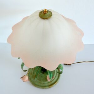 Lampe bouquet de fleurs : Roses fer forgé 1960 vintage 23