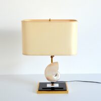 Lampe de table en laiton coquille de Nautilus 1970 vintage 1